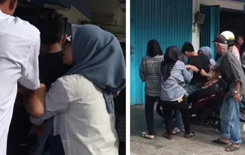 Viral Video Dua Cewek Rebutan Cowok sampai Nangis Nangis Warga Kewalahan