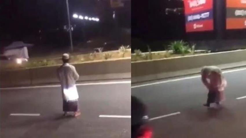 Viral Video Pria Salat di Tengah Jalan Tol Masjid Masih Banyak