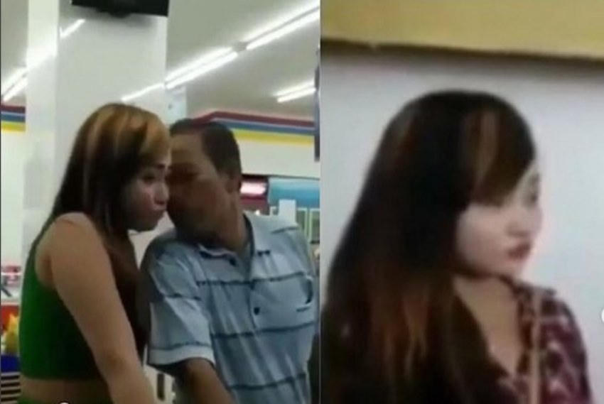 Viral Video Seorang Kakek Bermesraan dengan Wanita Muda di Minimarket Si Cewek Buat Klarifikasi