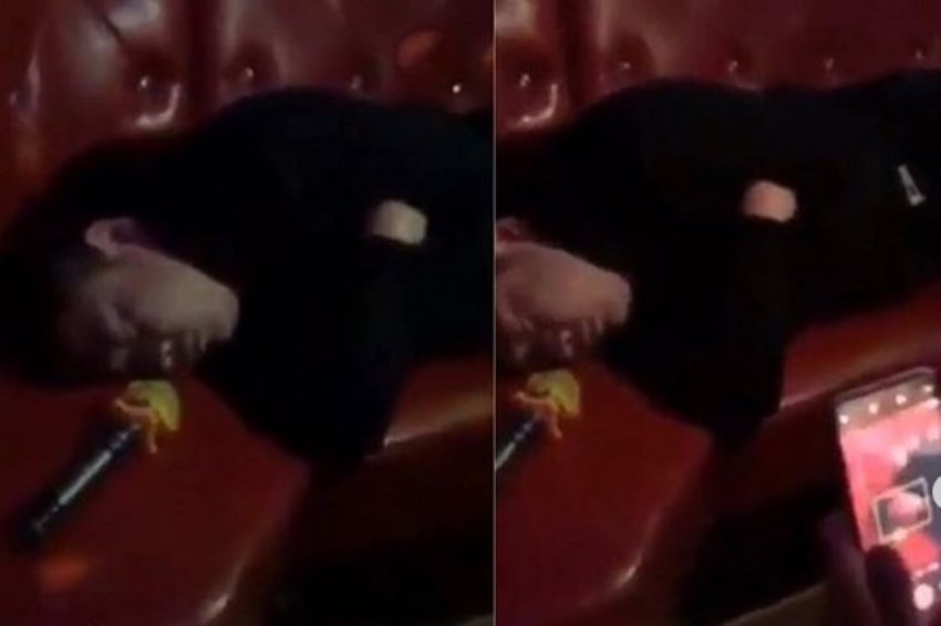 Ketiduran di Tempat Karaoke Pria ini Jadi Bahan Keisengan Temannya