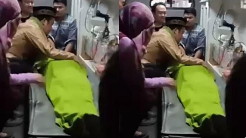 Temani Jenazah Istri dalam Ambulans Tangis Ustaz Maulana Pecah