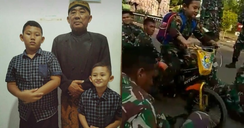 Viral Bocah Sepedan di Markas TNI dan Tabrak Tas Tentara Begini Pengakuan Sang Ayah