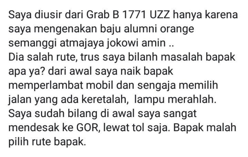 Beda Pilihan Capres Sopir Grab Turunkan Penumpang