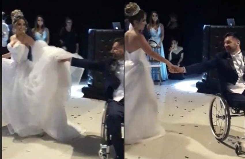Berdansa dengan Kursi Roda Momen Mempelai Wanita Menari di Hari Pernikahannya Bikin Haru