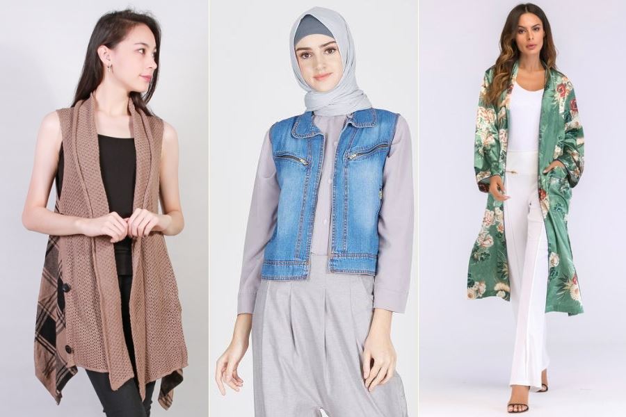 Referensi Cardigan Wanita Pendek Tanpa Lengan