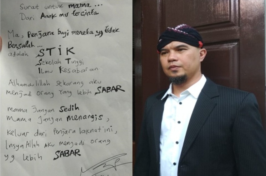 Tulis Surat untuk Sang Ibu Ahmad Dhani Berjanji Akan Lebih Sabar Usai keluar Penjara