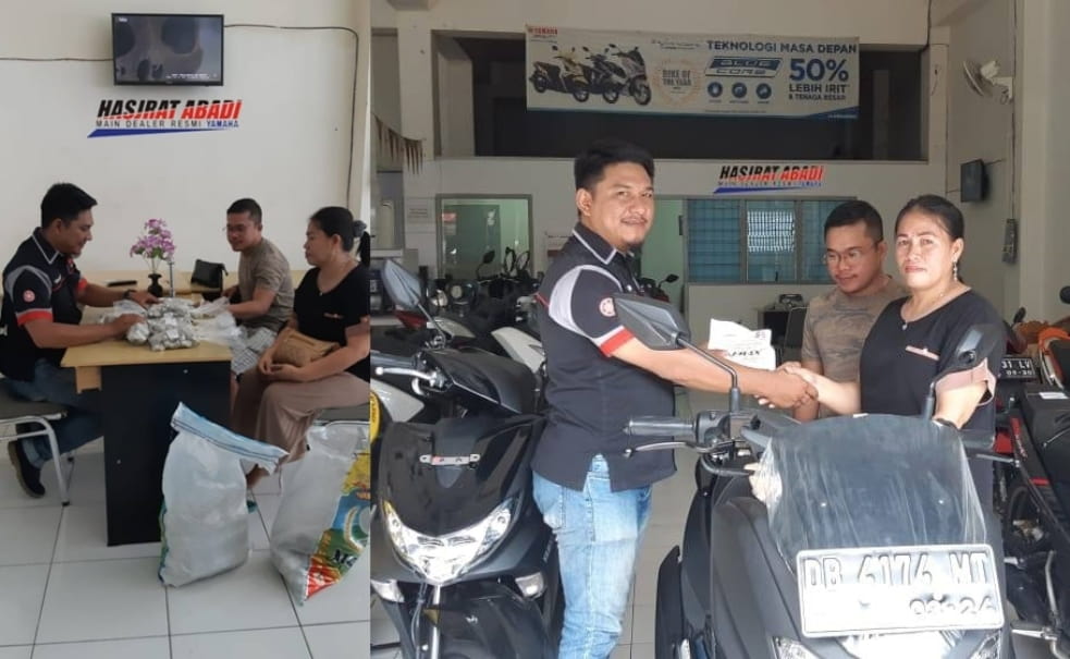 Beli Nmax Wanita di Manado Bayar Pakai Koin 2 Karung