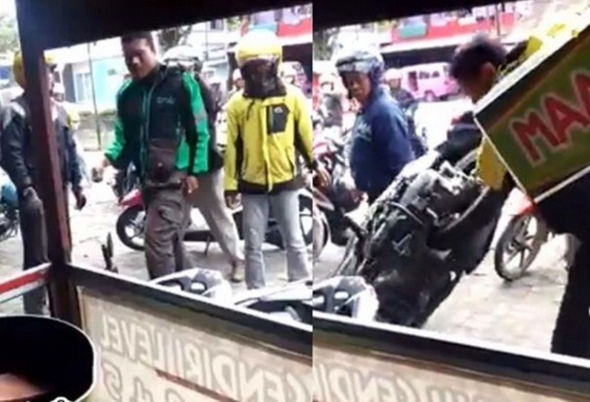 Brutal Aksi Opang di Wonosobo Rusak Motor Driver Ojol ini Bikin Geram