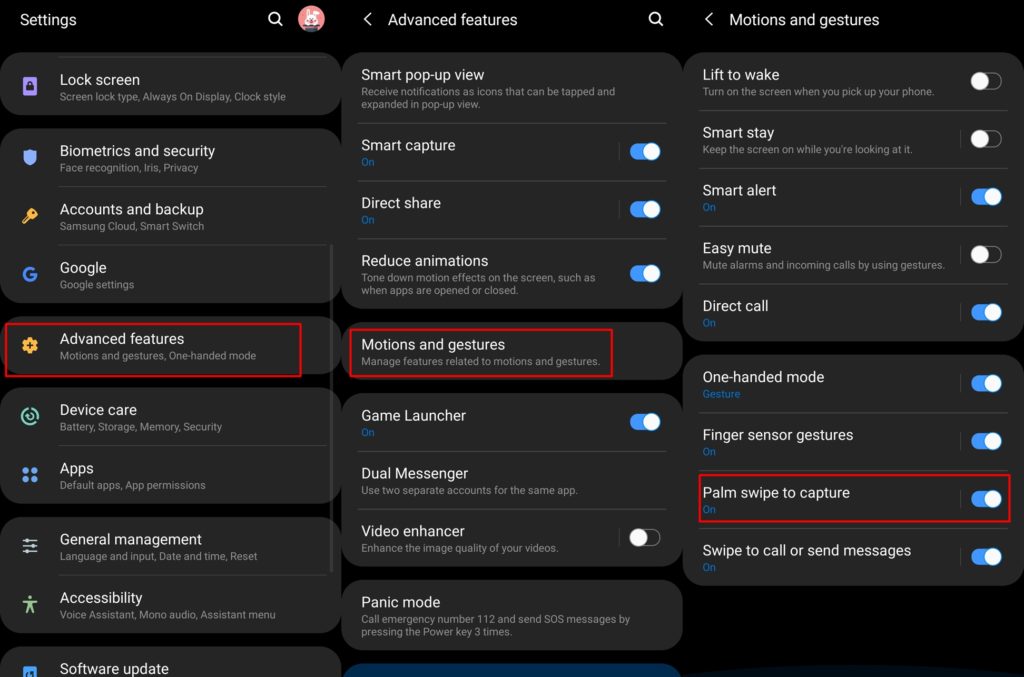 Cara Screenshot Samsung Galaxy Galaxy S10 Dengan Fitur Palm Swipe to Capture