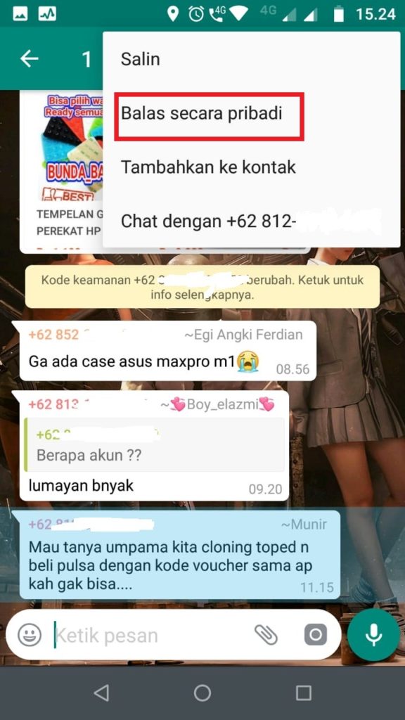 Kirim Pesan Secara Rahasia di Group WhatsApp