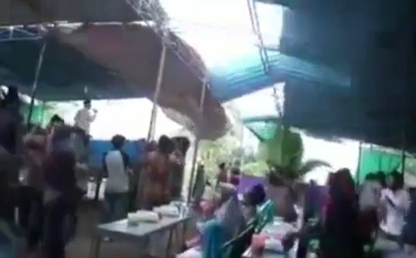 Pesta Pernikahan Diterjang Badai Kencang Seng Atap Tenda Beterbangan