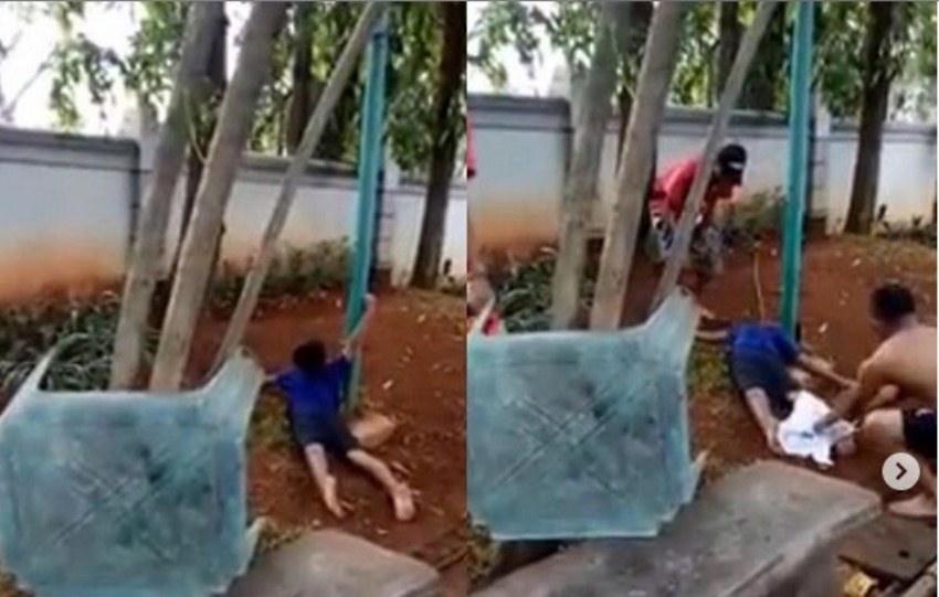 Viral Video Bocah Tersetrum Setelah Tak Sengaja Pegang Kabel di Tiang Lampu Pinggir Kolam Renang