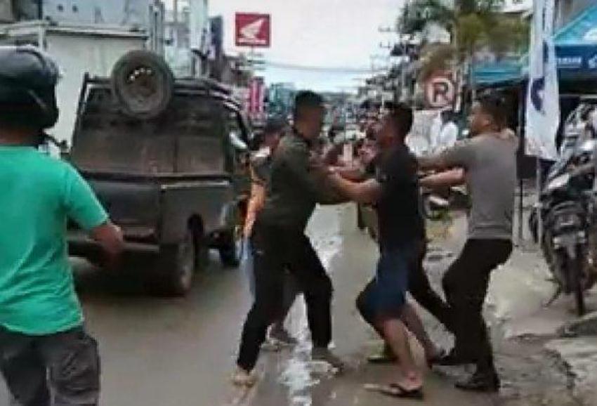 Viral Video Perkelahian TNI vs Polisi di Nias Begini Kronologi hingga Didamaikan Atasan