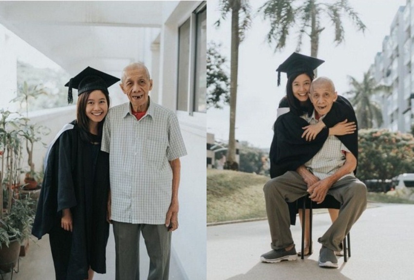 Wanita ini Lakukan Foto Wisuda Bersama Sang Kakek Ternyata ada Kisah Haru Dibaliknya