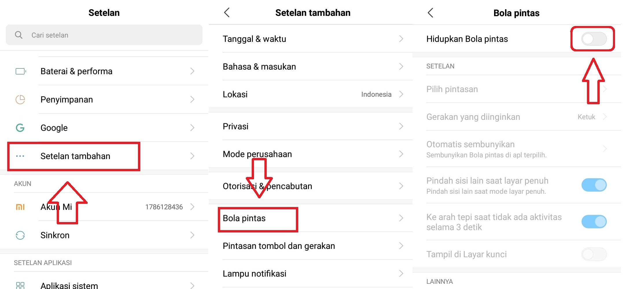 Cara Screenshot Xiaomi Redmi 7 Menggunakan Fitur Quick Ball