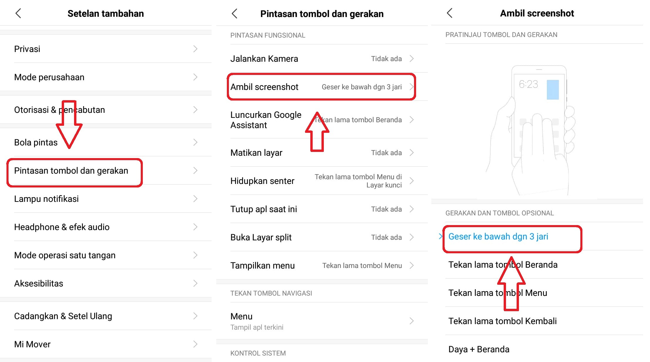 Cara Screenshot Xiaomi Redmi 7 Menggunakan Geture 3 Jari