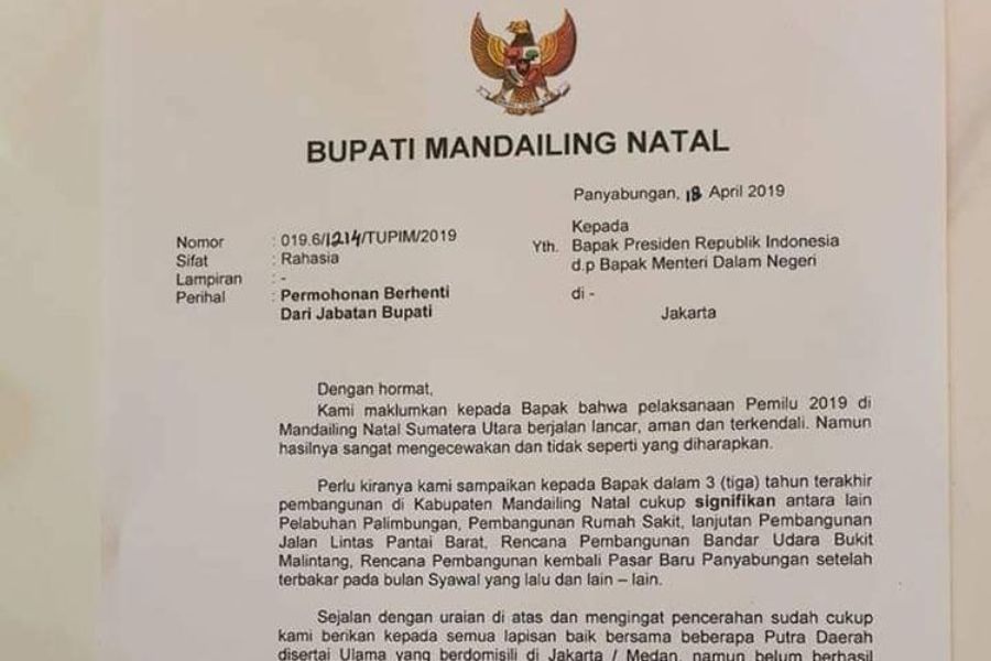 Raihan Suara Jokowi Jeblok Padahal Program Kerjanya Bantu Warga Bupati Mandailing Natal Mengundurkan Diri