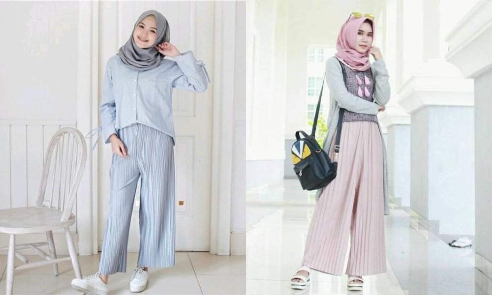 30+ Trend Terbaru Padu Padan Celana Plisket Ootd Kulot Plisket