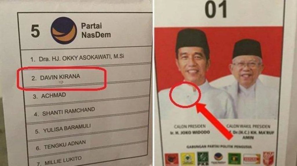 Surat Suara Tercoblos untuk Jokowi dan Nasdem Bawaslu Minta Pemilu 2019 di Malaysia Dihentikan