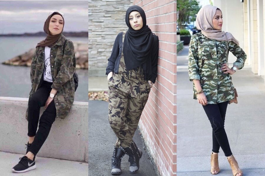 Ootd Hijab Celana Warna Army