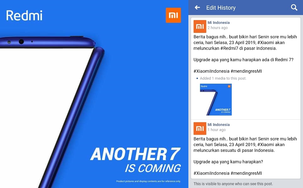 Tanggal rilis Redmi 7 di Indonesia