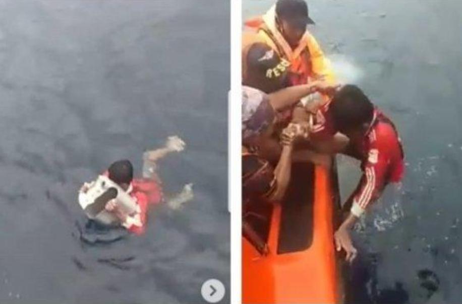 Terombang ambing 14 Jam di Lautan Darman Bertahan Hidup dengan Memegang Pecahan Jerigen