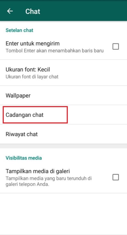 Cara Membackup Chat WhatsApp