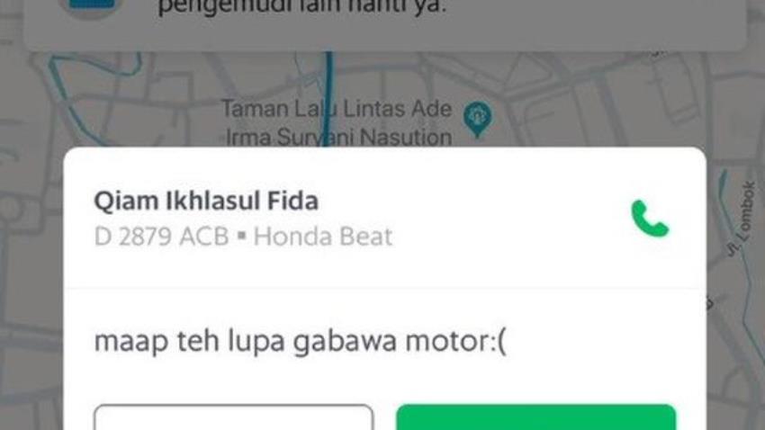 Gak Habis Pikir Driver Ojol ini Terpaksa Tolak Orderan karena Lupa Bawa Motor