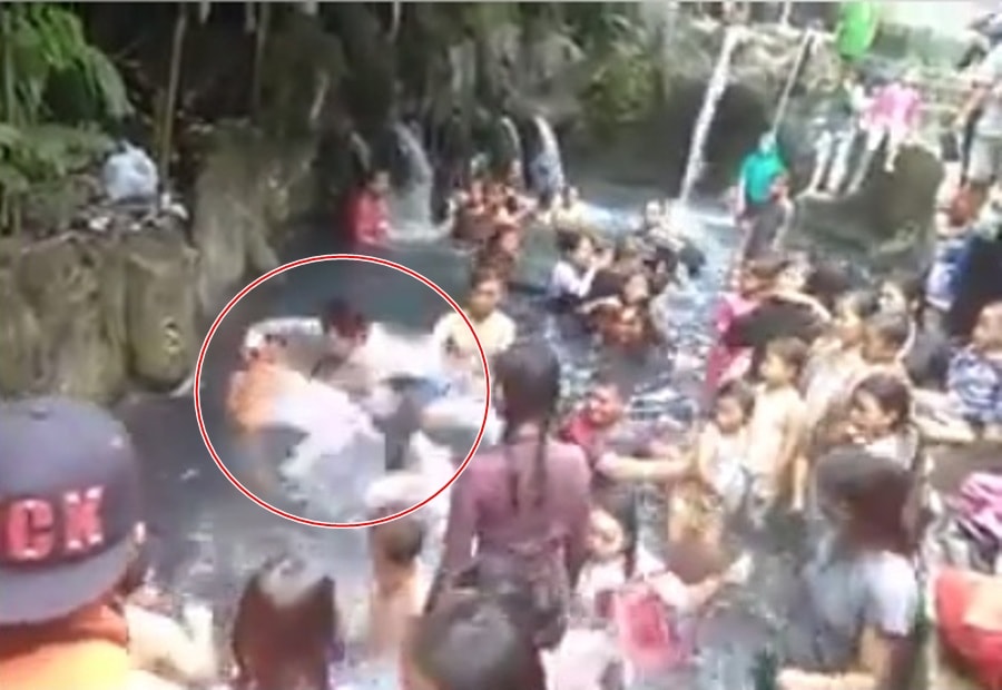 Adu Jotos di Pemandian Air Panas Guci Viral Suami Pukuli Pelaku yang Pura Pura Menyelam untuk Meremas Dada Istrinya