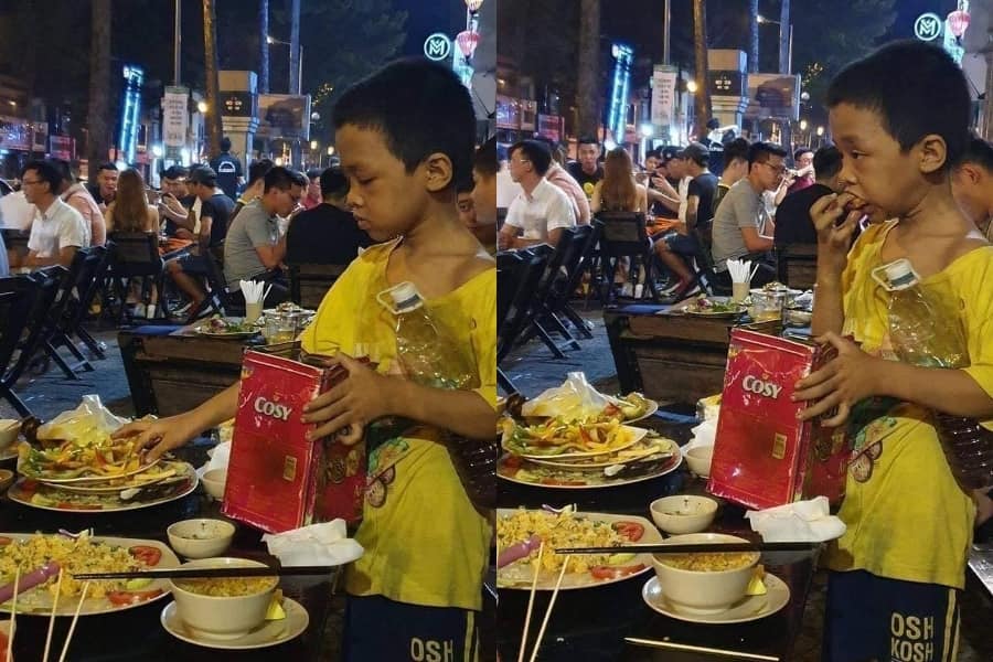 Viral Potret Pilu Bocah Berpakaian Lusuh Makan Makanan Sisa Orang Netizen Berurai Air Mata