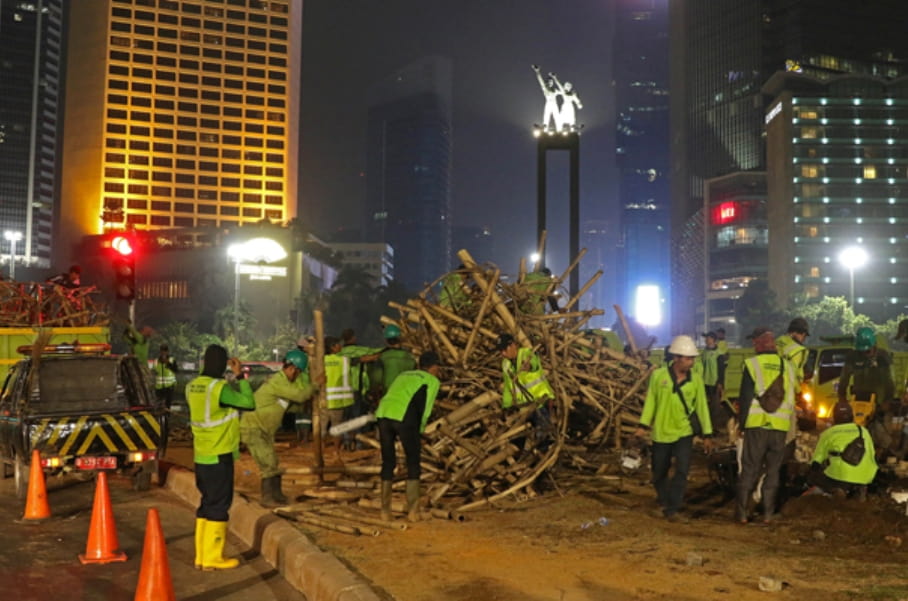 Habiskan Biaya Rp550 Juta Instalasi Bambu Getah Getih Dirobohkan karena Rapuh