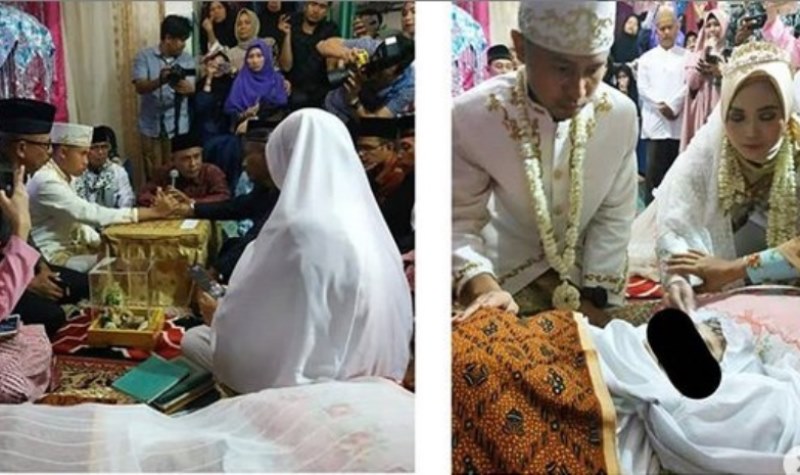 Pasangan Pengantin ini Ijab Qabul Disamping Jenazah