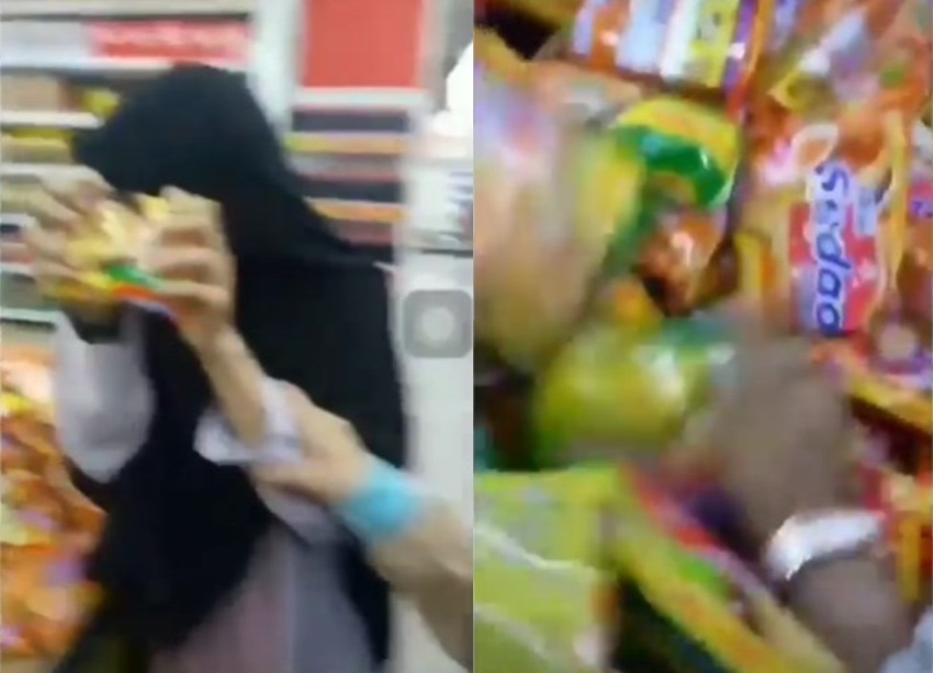Remukan Mie Instan di Minimarket Aksi Sejumlah Remaja Wanita ini Tuai Hujatan