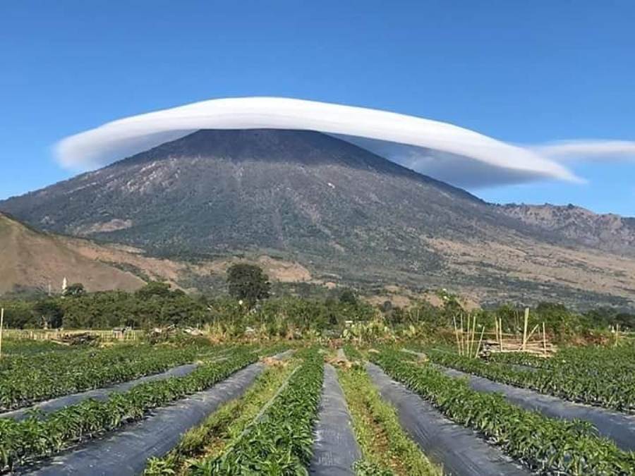 Viral Penampakan Gunung Rinjani Diselimuti Awan yang Jadi Ajang Selfie