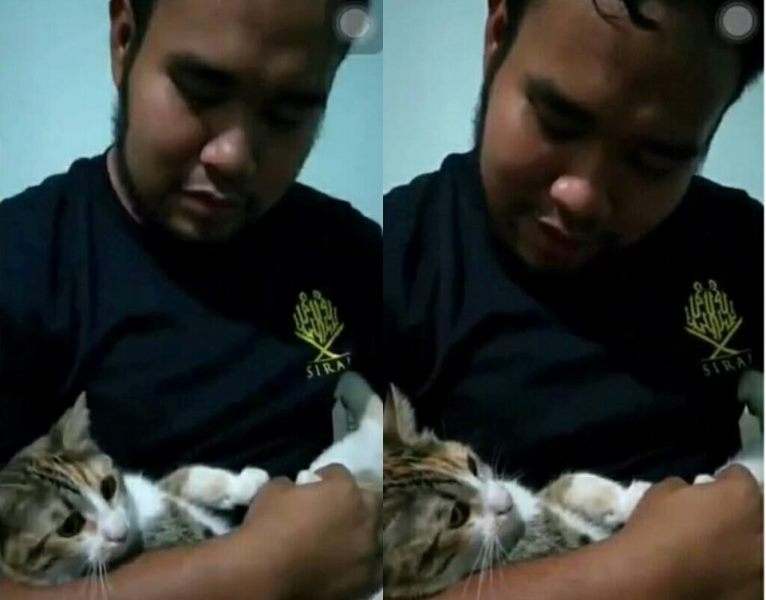 Digendong Manja Layaknya Anak Sendiri Kucing Lucu ini Diajari Panggil Mama