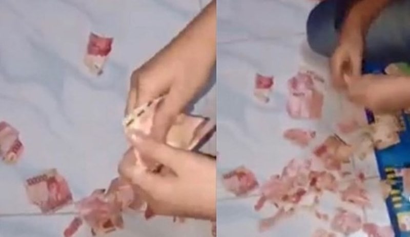 Viral Video Wanita Robek robek Uang Bikin Netizen Murka Sultan Mah Bebas