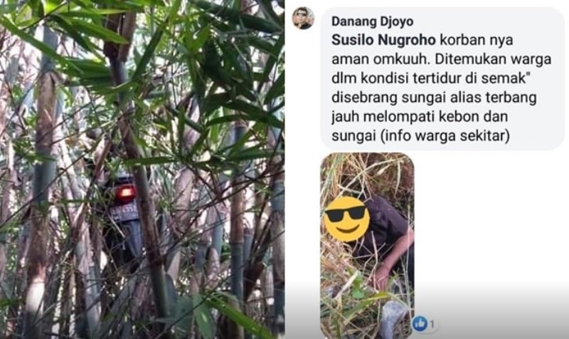 Driver Ojol Ditemukan Tidur Pulas di Semak semak dan Motornya Nyangkut di Pohon Bambu Usai Dapat Orderan Mistis