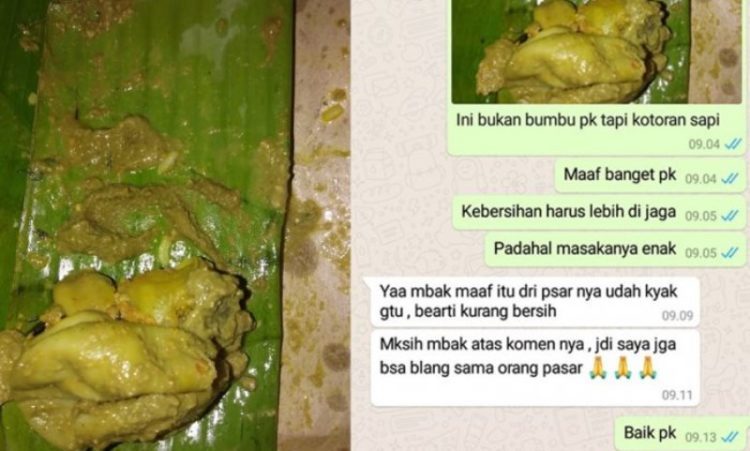 Kotoran sapi di nasi padang