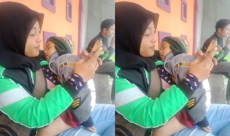 Narik Penumpang Sambil Bawa Anak Kisah Ibu Driver Ojol Asal Ciamis Viral