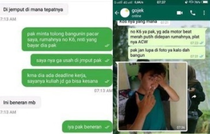 Pesan Ojol Untuk Bangunkan Pacar Aksi Nyeleneh Wanita Ini Sukses Bikin Netizen Ngakak