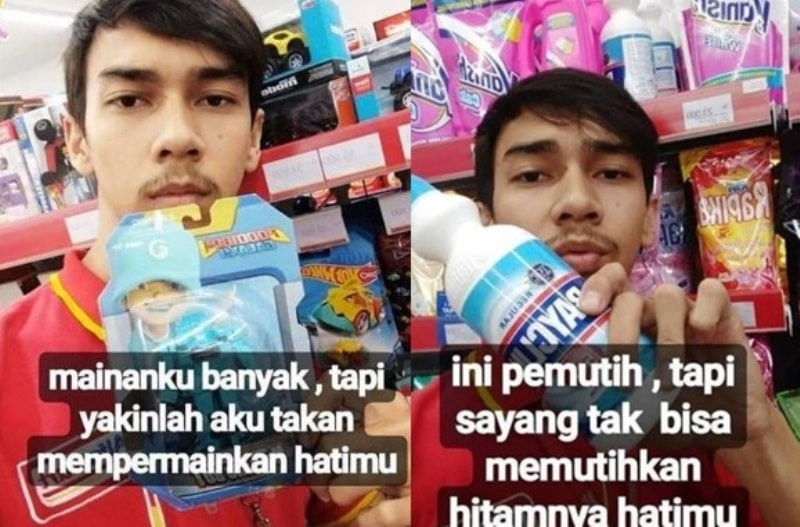 Bikin Gombalan Pakai Produk Dagangan Wajah Pegawai Minimarket Ini Bikin Netizen Gagal Fokus