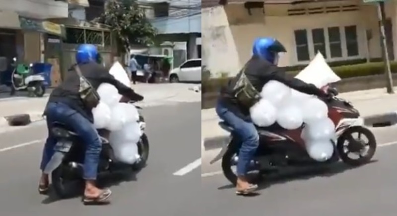 Bawa Banyak Es Batu Pakai Motor Aksi Nekat Pria Ini Bikin Ngeri