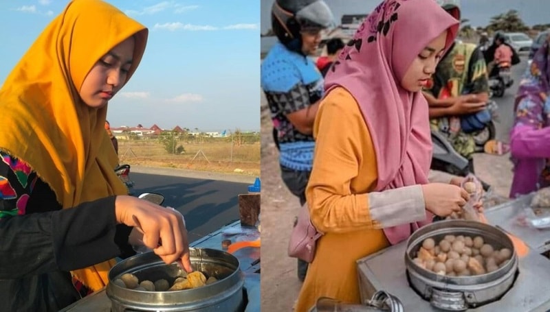Berparas Cantik Penjual Cilok Asal Solo Mendadak Viral