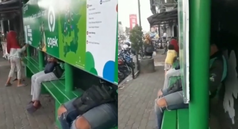 Viral Halte Unik dengan Papan Pembatas Cocok Buat Ngumpet dari Mantan