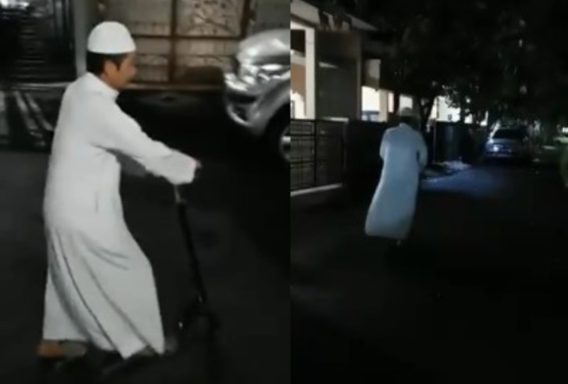 Gegara Pakai Baju Beginian ke Masjid dan Naik Skuter Pria Ini Malah Bikin Warga Merinding