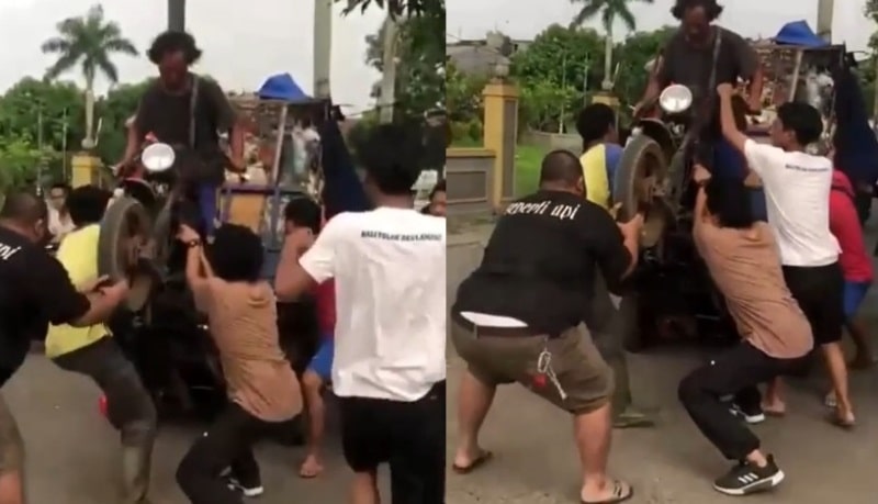 Kelebihan Muatan, Kendaraan Pengangkut Sampah Auto Standing Kelebihan Muatan Kendaraan Pengangkut Sampah Auto Standing