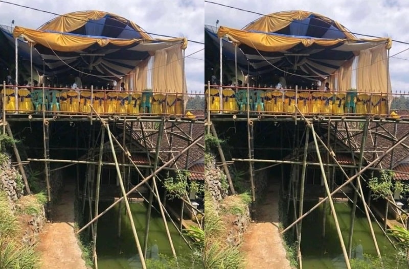 Kondangan Sambil Uji Nyali Lokasi Panggung Hajatan ini Serem Abis