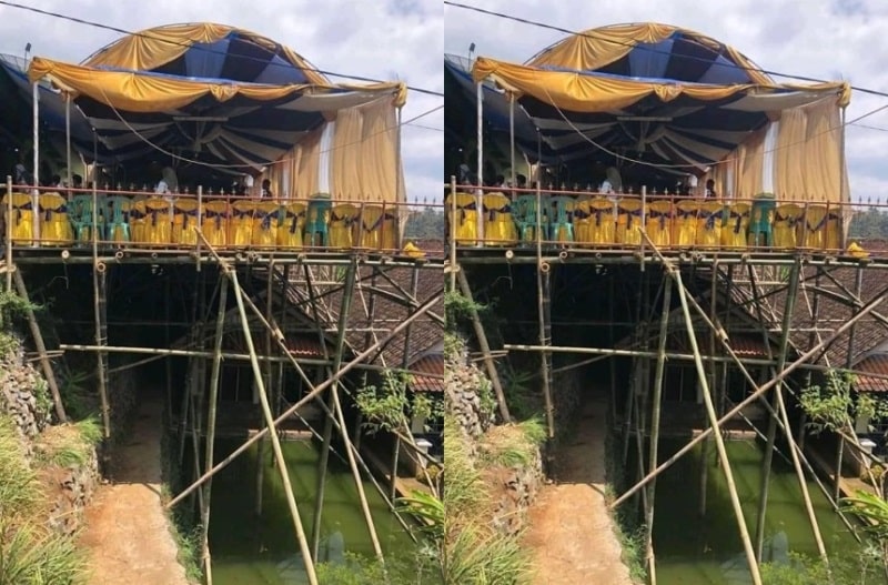 Kondangan Sambil Uji Nyali Lokasi Panggung Hajatan ini Serem Abis