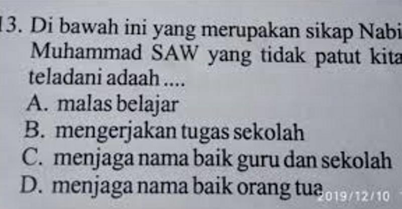 Soal Ujian SD Diduga Lecehkan Nabi Muhammad SAW Begini Kata Sekretaris Umum MUI Solok