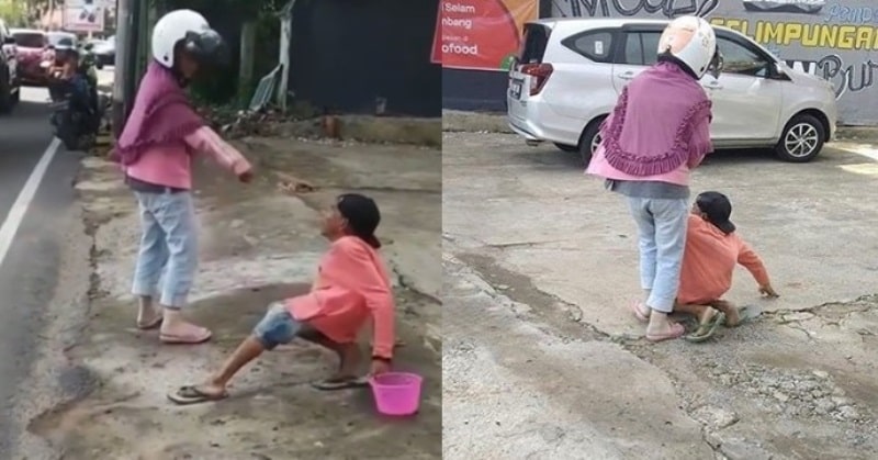 VIRAL Video Istri Marahi Suami di Pinggir Jalan Diduga Karena Tak Dapat Uang Hasil Ngemis